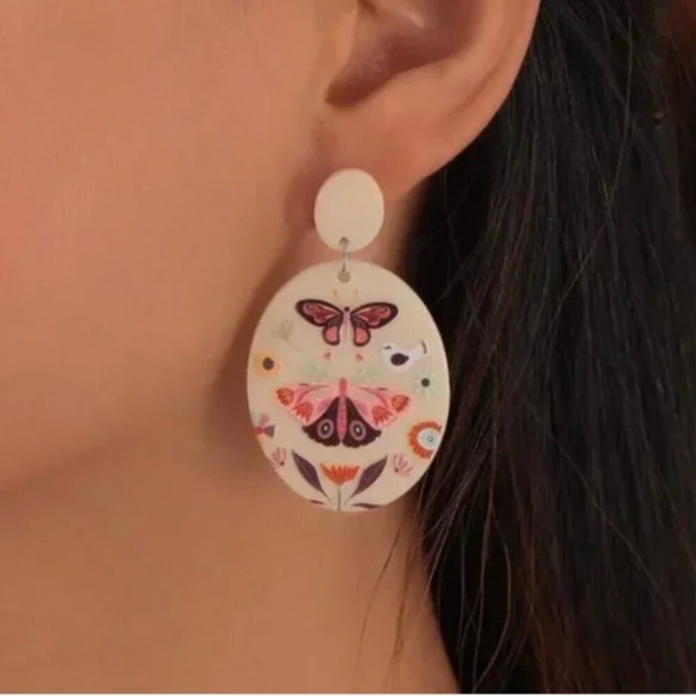 ⭐️❤️FREE Butterfly Peasant Modern Minimal Pattern Boho Hipster Bug Drop Earrings